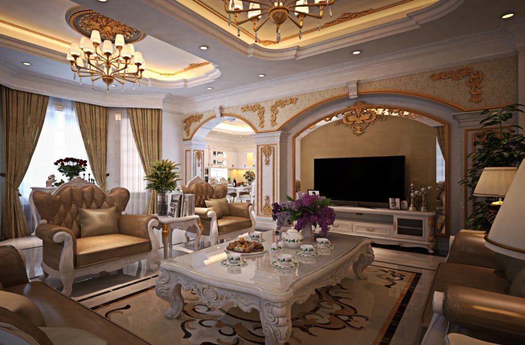 Vật liệu sử dụng trong nội thất phong cách cổ điển - CafeLand.Vn